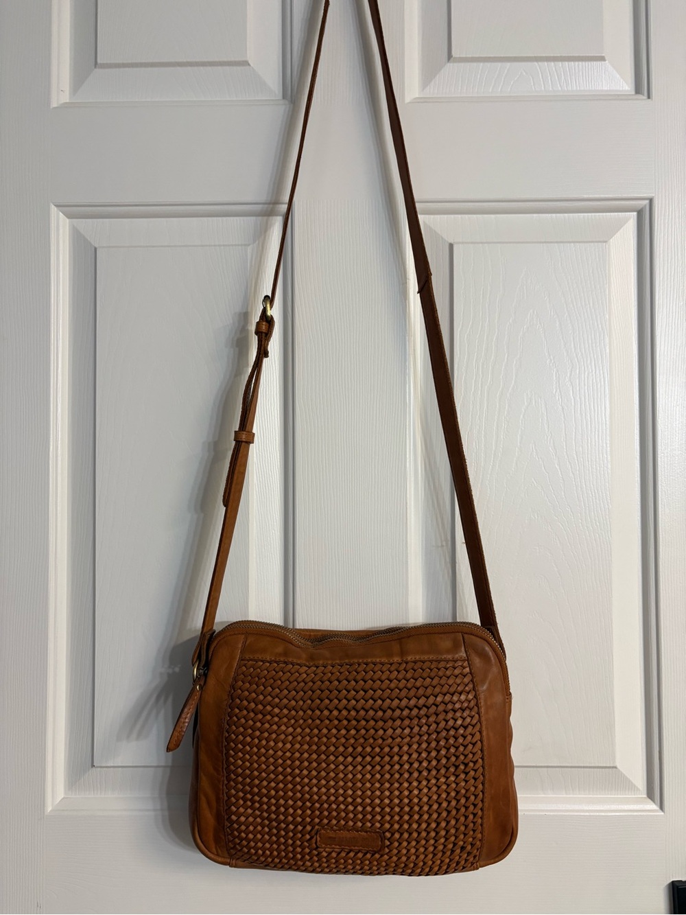 Marta Ponti Woven Leather Slouchy Crossbody Bag